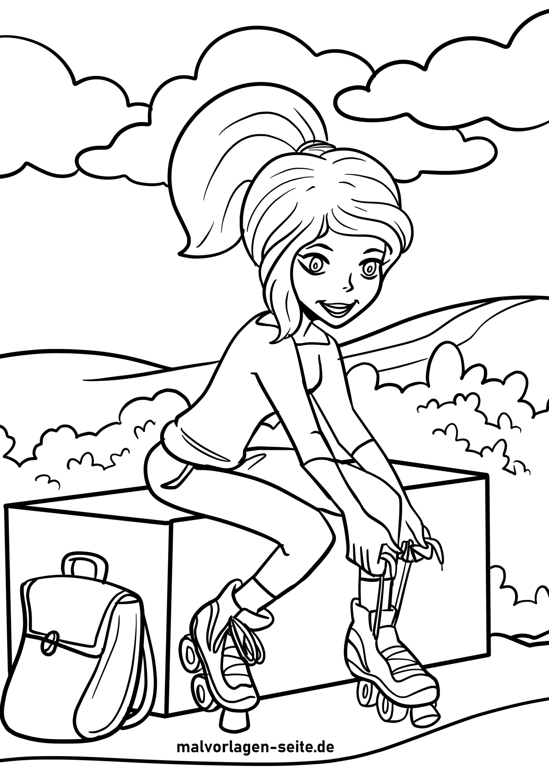 Gadis Cantik bermain Sepatu Roda