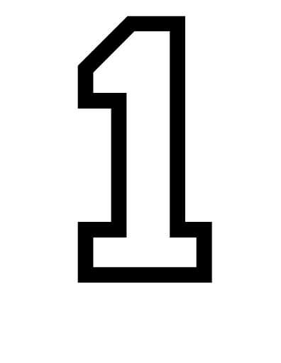 Garis Besar Nomor Satu yang Tebal