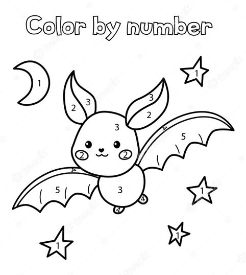 Kelelawar Terbang Warna Dengan Nomor