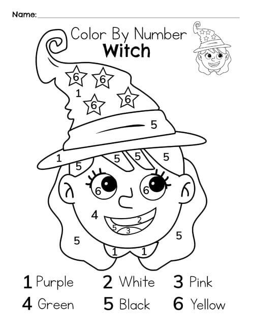 Kepala Penyihir Kecil Warna Dengan Nomor