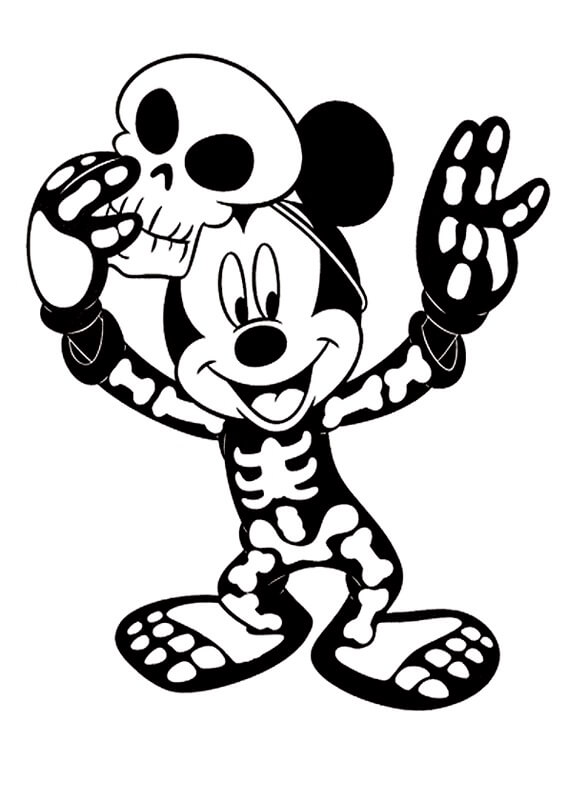 Kostum Mickey dan Skeleton