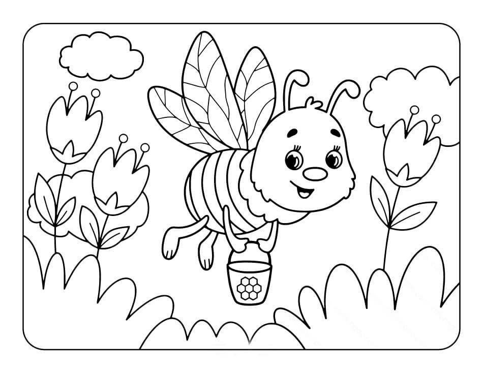 Lebah Memegang Toples Madu