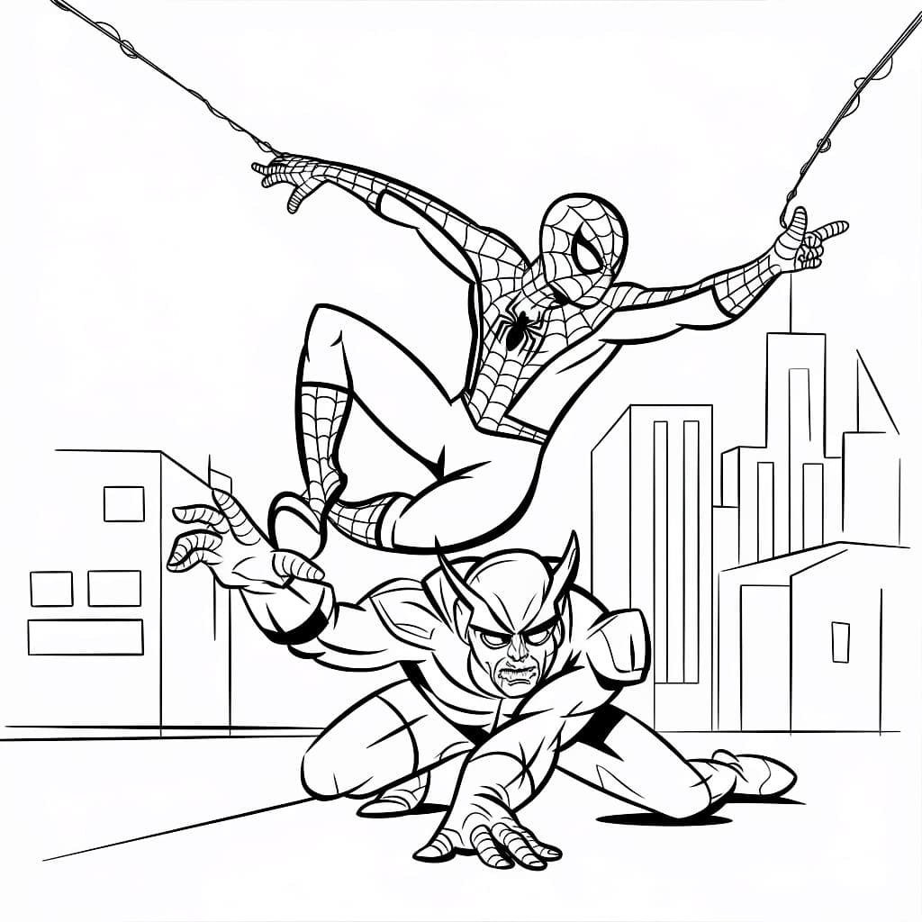 Manusia laba-laba melawan musuh