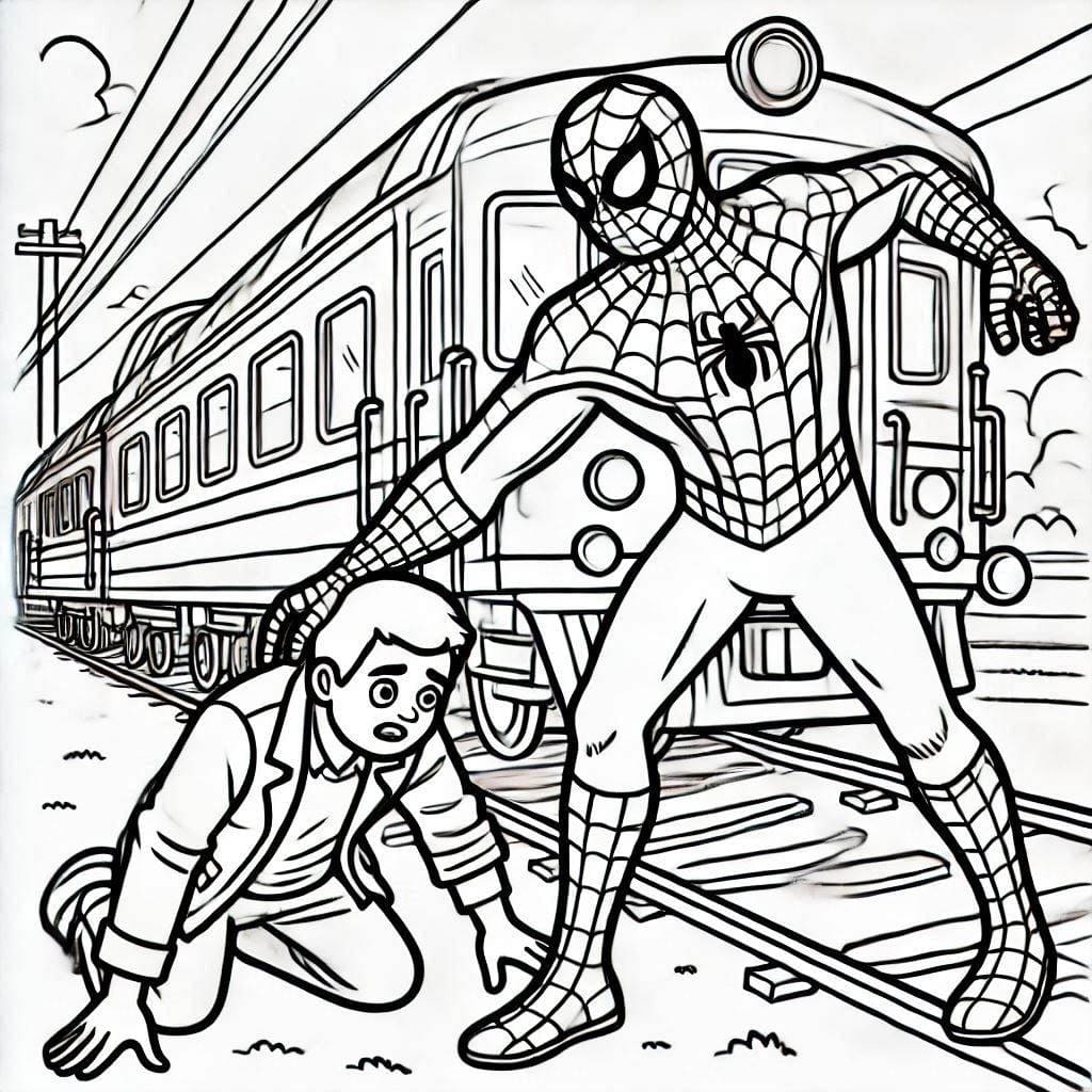 Manusia laba-laba menyelamatkan manusia