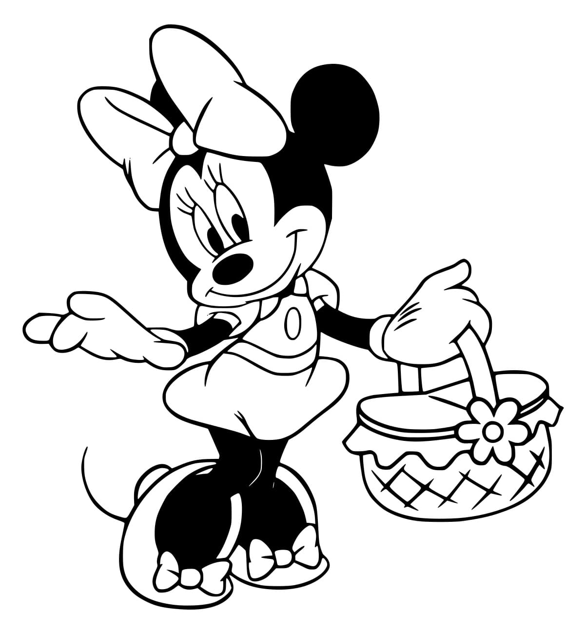 Mini Tikus memegang keranjang