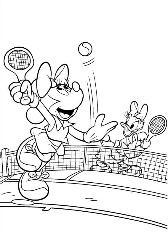 Minnie dan Daisy bermain Tenis