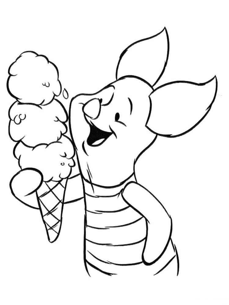 Piglet Makan Es Krim