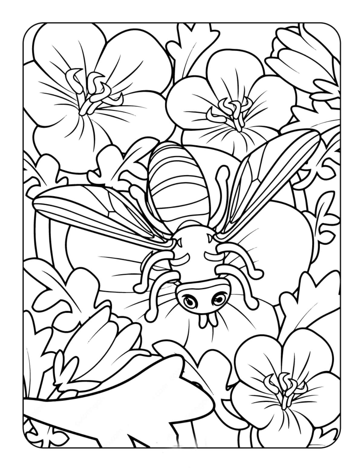 Posisi Lebah di Bunga