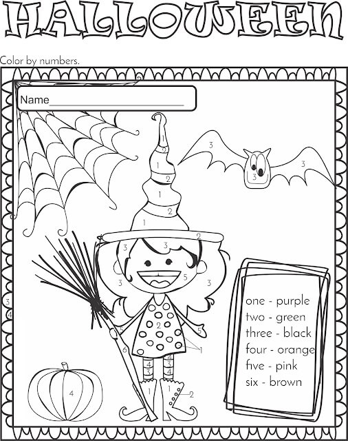 Warna Halloween yang Dapat Dicetak Dengan Nomor