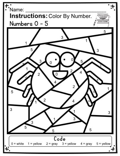 Warna Laba-laba Lucu Dengan Angka