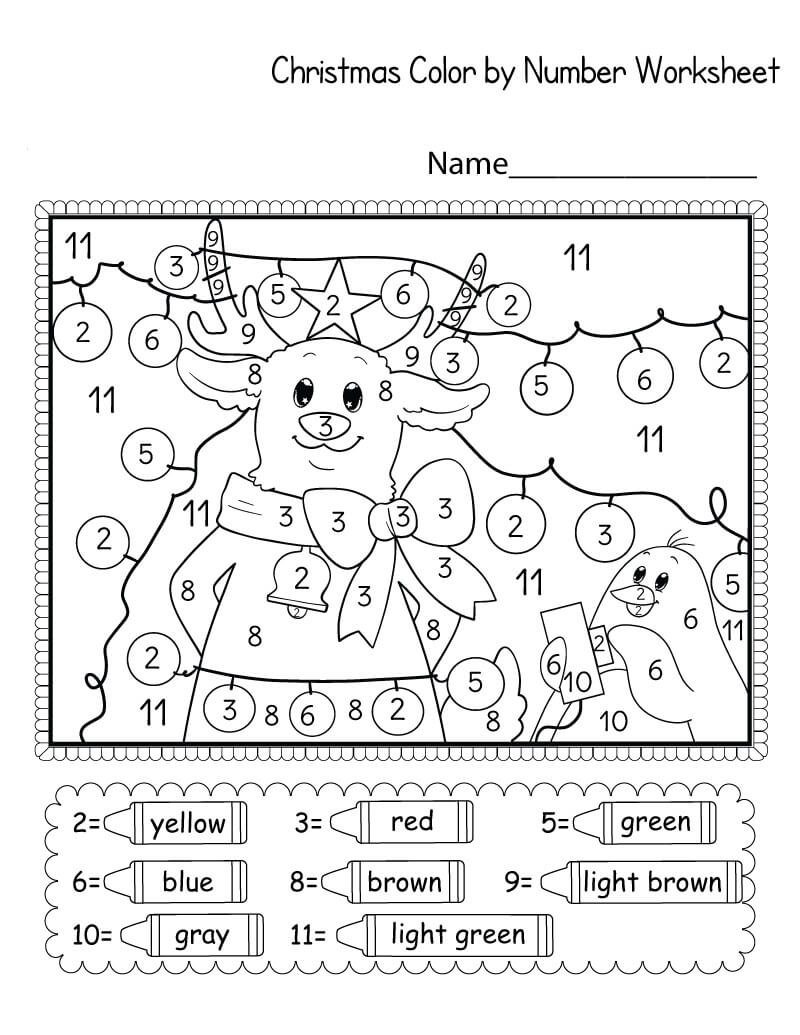Warna Natal yang Menggemaskan Dengan Angka