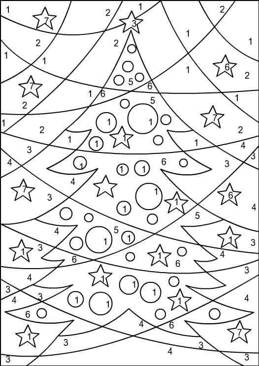 Warna Pohon Natal Dengan Angka