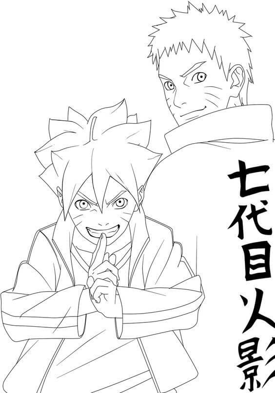 Gambar Mewarnai Naruto Dan Boruto