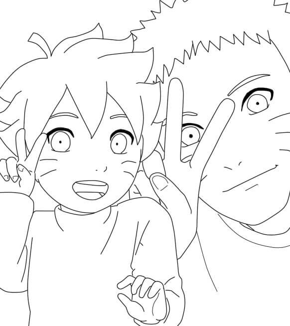 Boruto Kecil dan Naruto