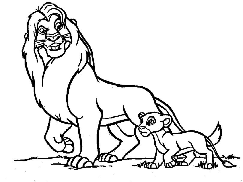 Menggambar Mufasa dan Simba