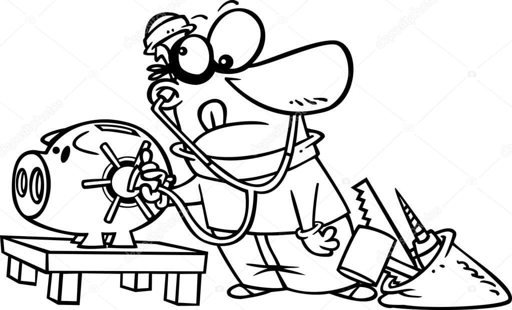 Perampok Membuka Kunci Celengan Celengan