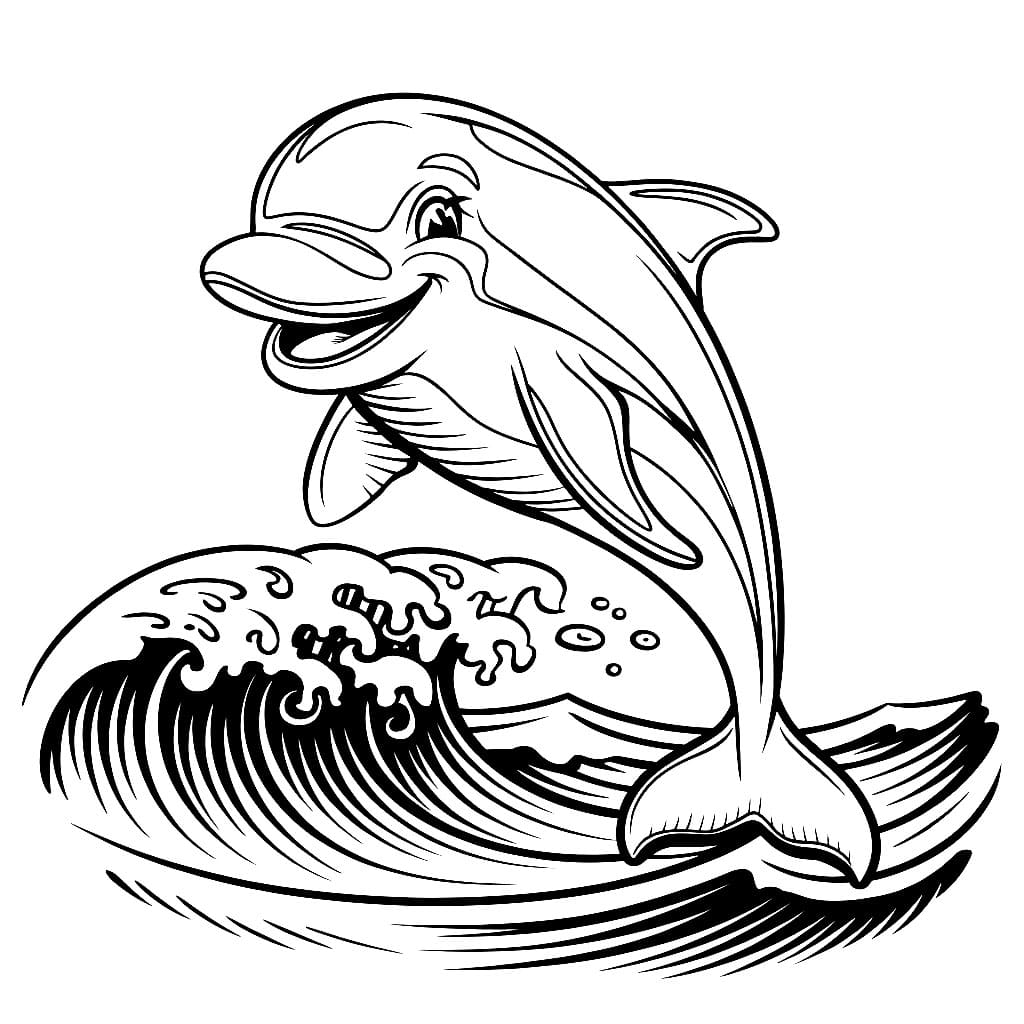 Lumba-lumba dengan ombak