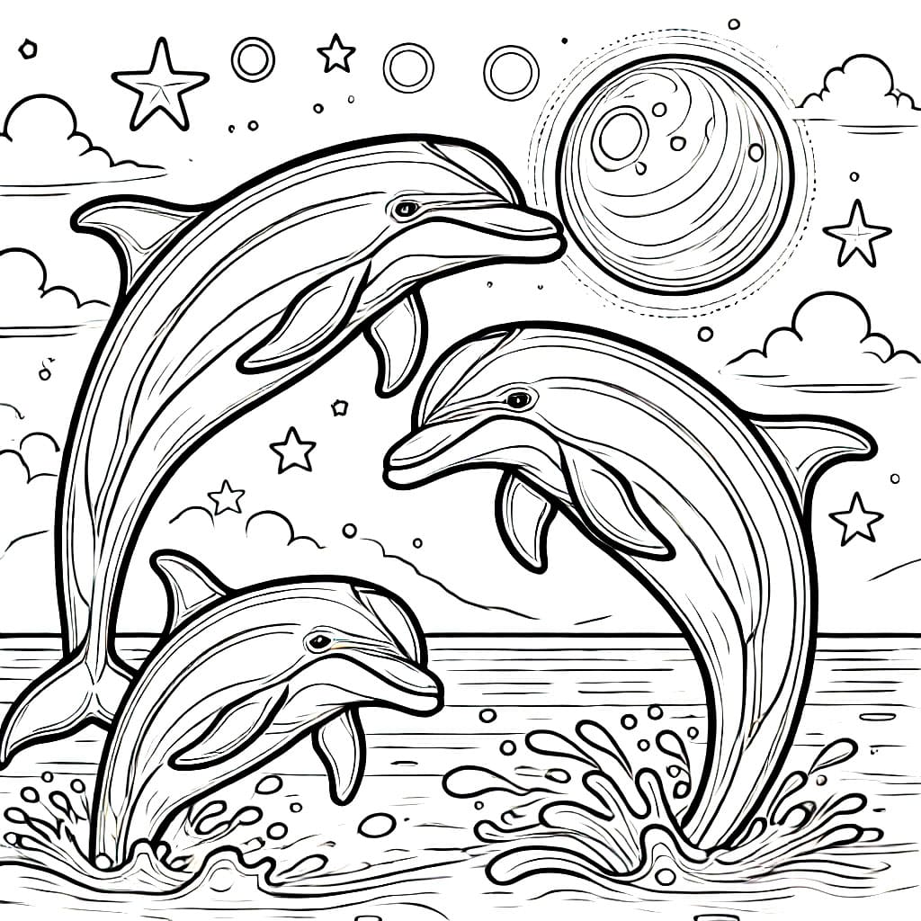 Tiga Lumba-lumba dan Bulan