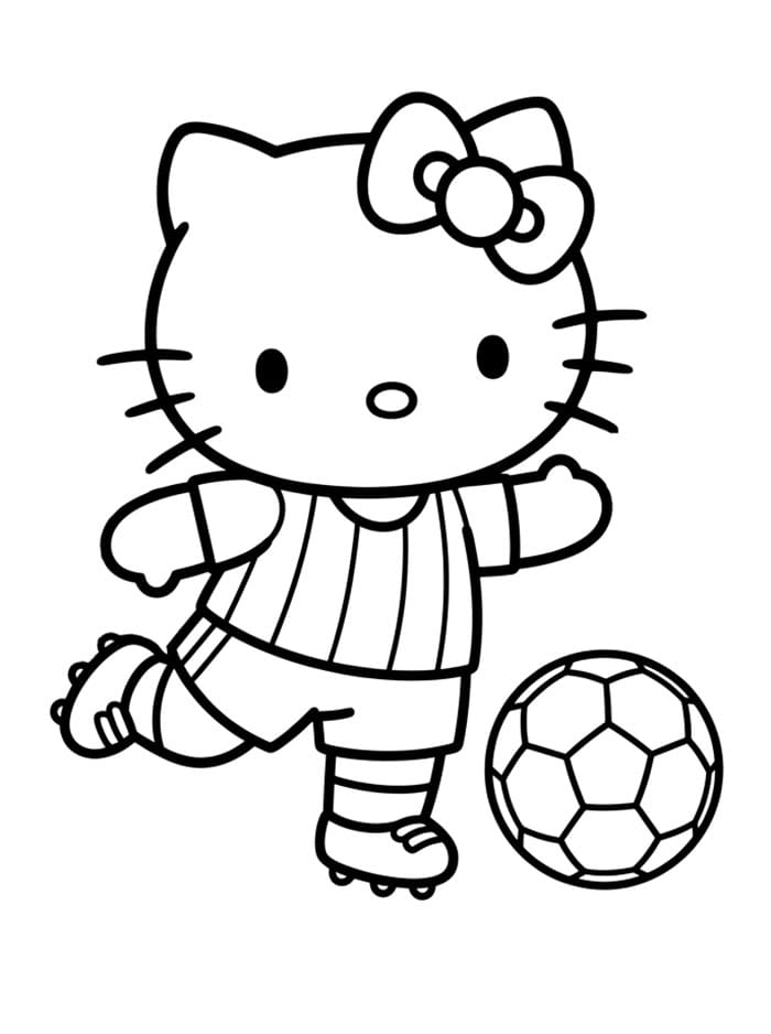 Hello Kitty Sedang Bermain Sepak Bola
