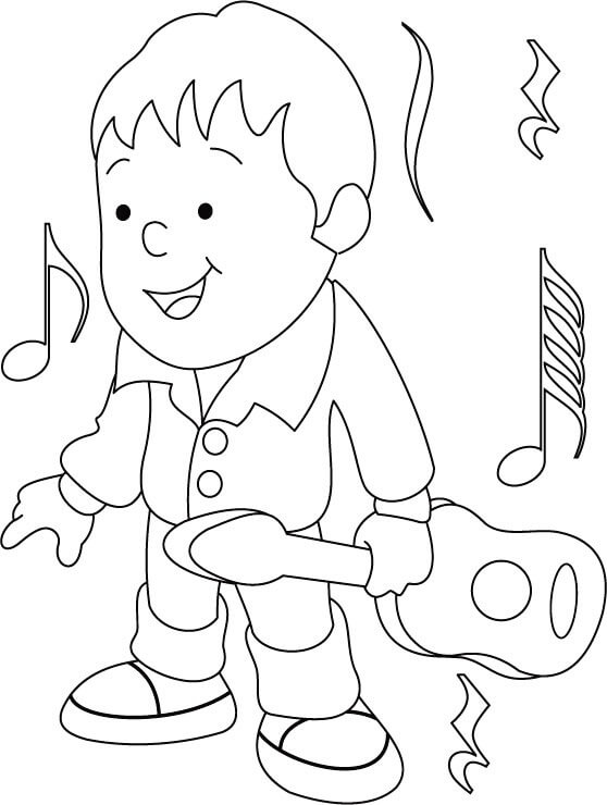 Anak Laki-Laki Lucu Memegang Gitar