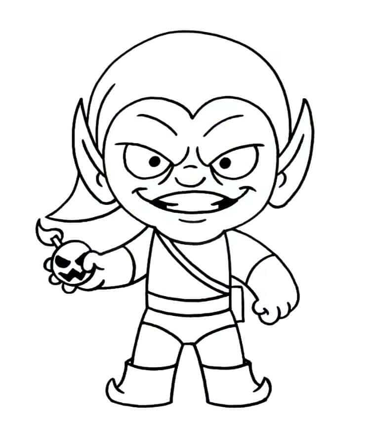 Chibi Goblin memegang Bom