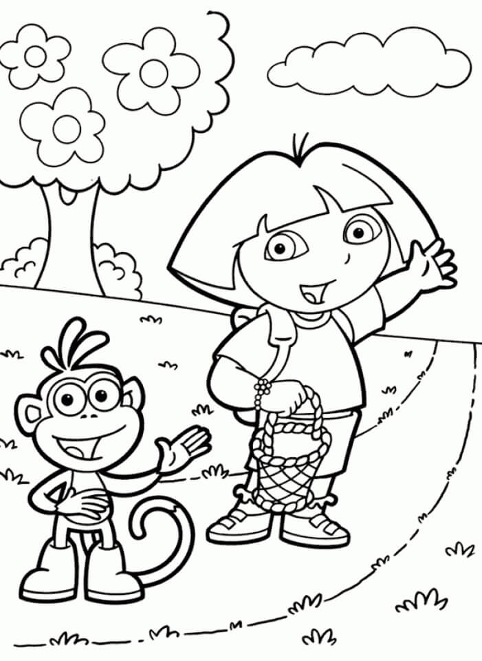 Dora dan Boots pergi ke Piknik