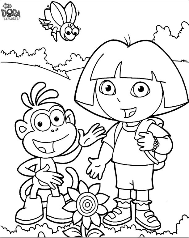 Dora dan Sepatu Bot dengan Bunga