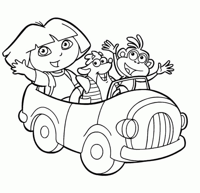 Dora dan Teman Mengendarai Mobil
