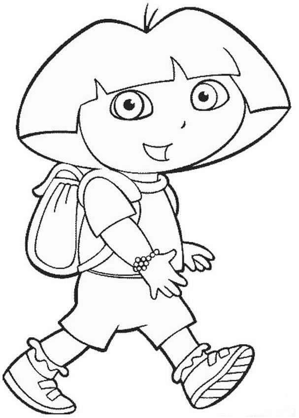 Dora dengan Tas pergi ke Sekolah