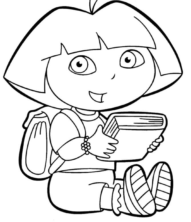 Dora Duduk Membaca Buku