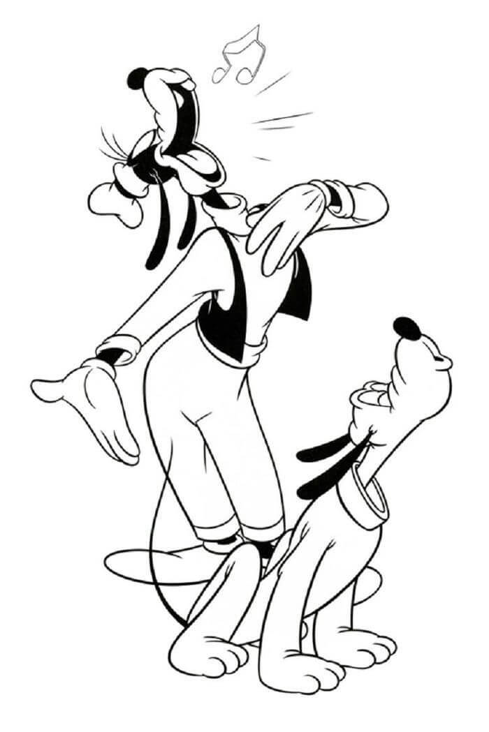 Goofy Dan Pluto Bernyanyi
