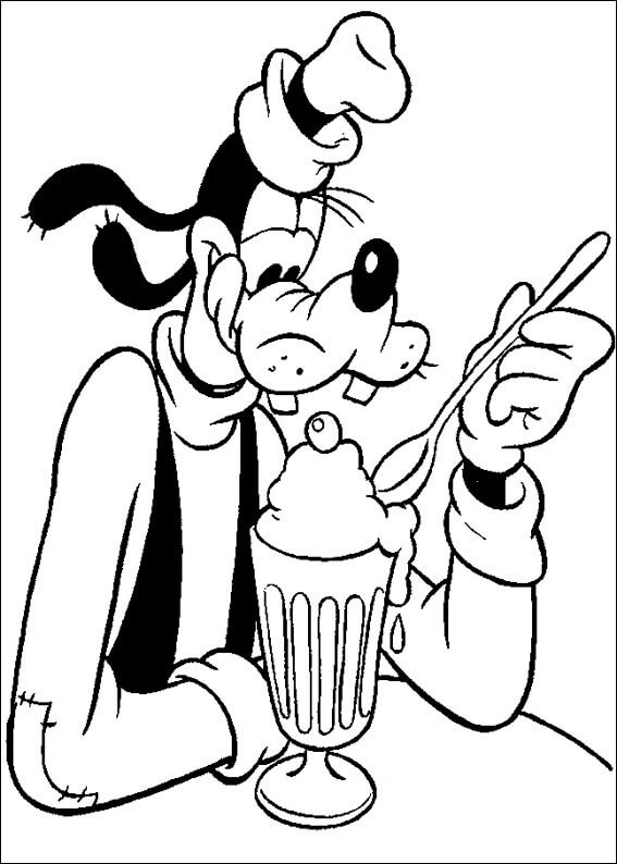 Goofy makan es Krim
