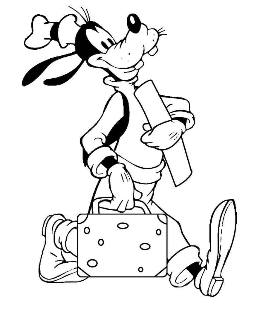 Goofy memegang Koper