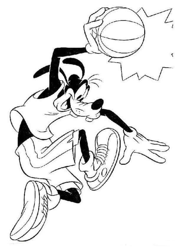 Goofy sedang Bermain Basket