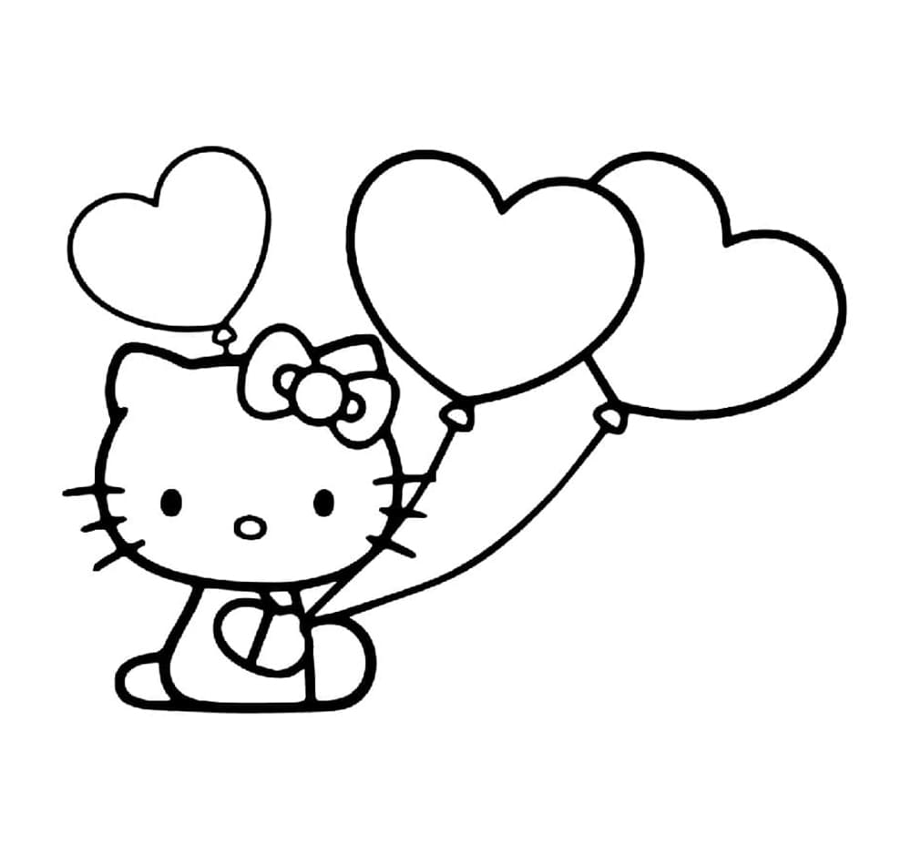 Hello Kitty bermain dengan balon