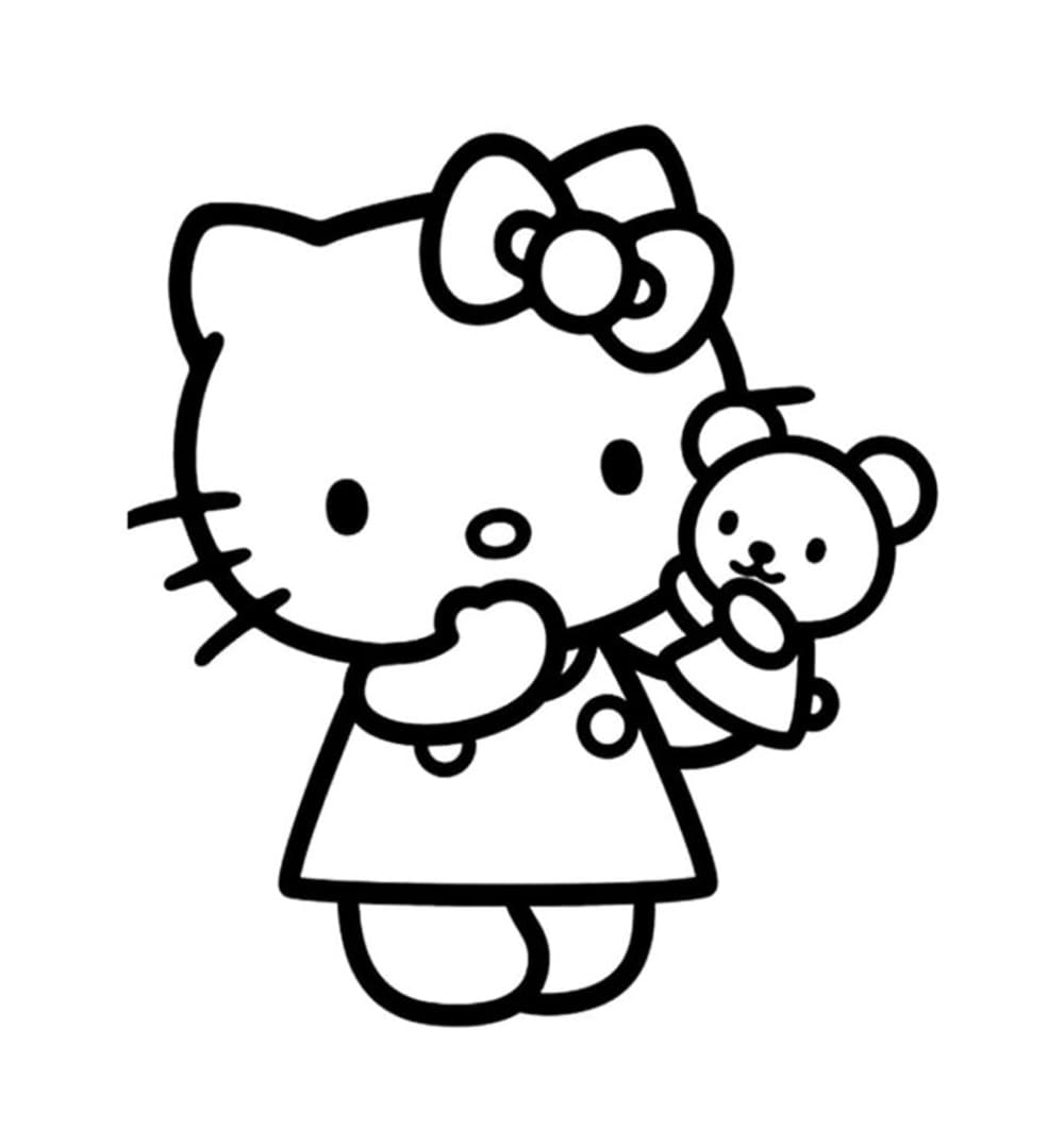 Hello Kitty bermain dengan mainan