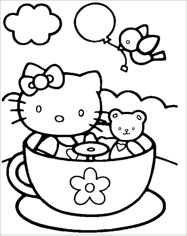 Hello Kitty dan Teddy Bear di Mug