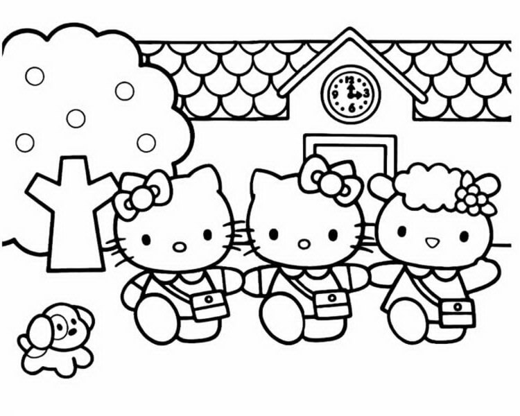 Hello Kitty dan Teman-Temannya Pergi ke Sekolah