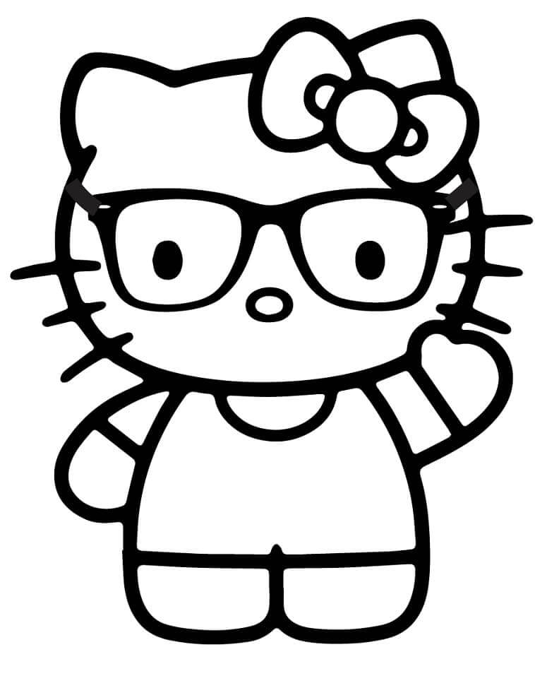 Hello Kitty Memakai Kacamata