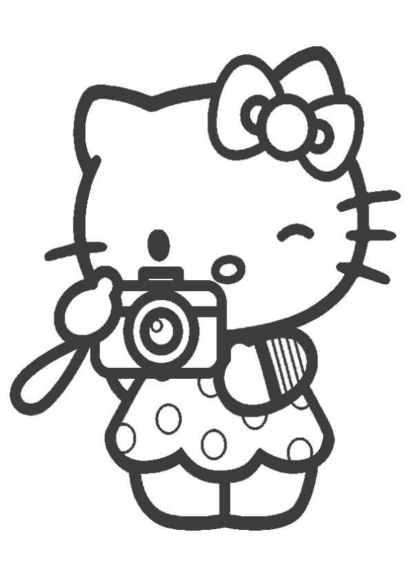 Hello Kitty memegang Kamera