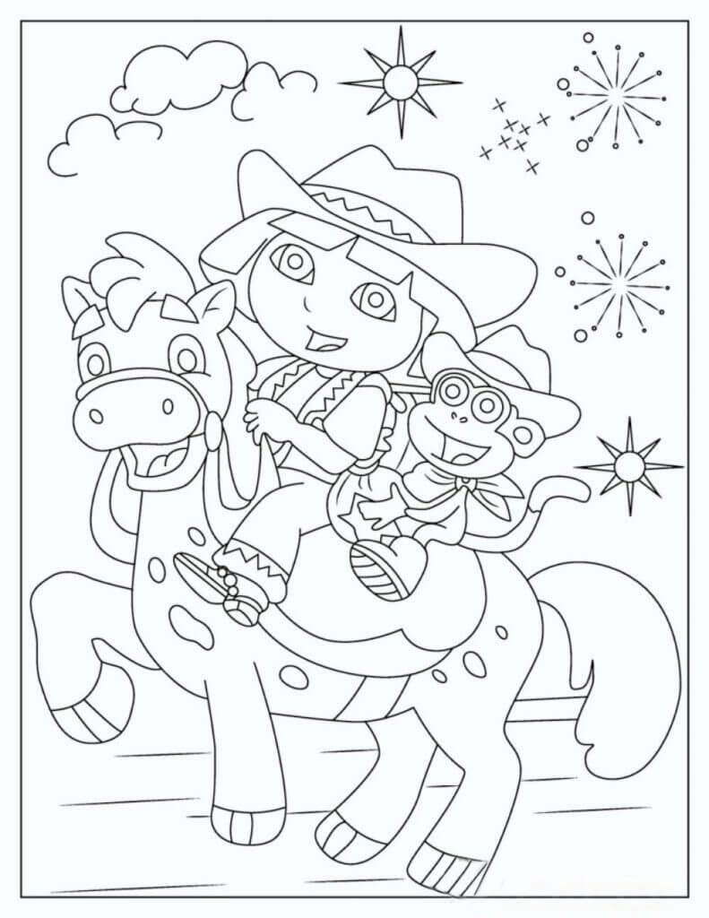 Koboi Dora dan Sepatu Bot Menunggang Kuda