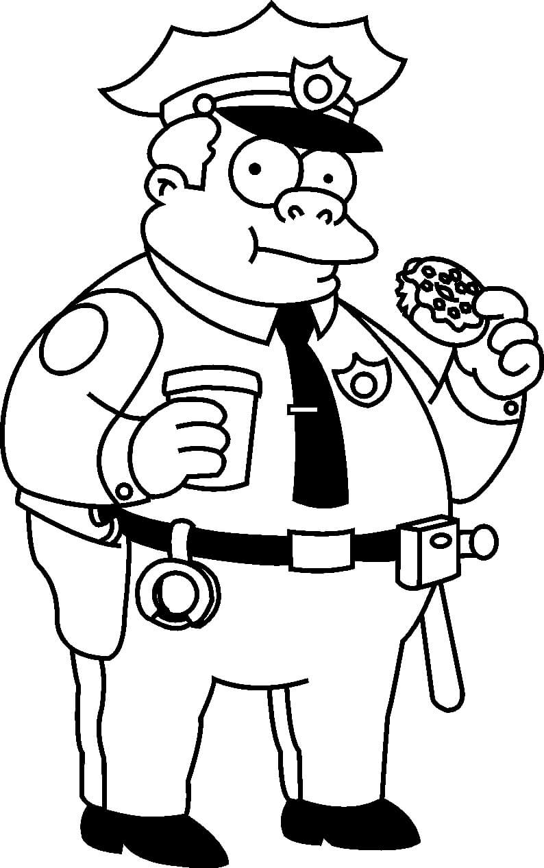 Polisi makan Donat dari Simpsons