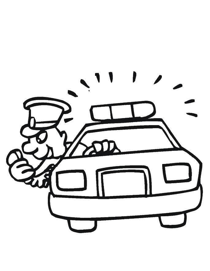 Polisi yang Menyenangkan di dalam Mobil