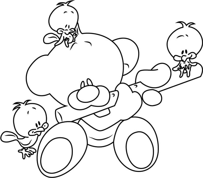 Beruang Pimboli Bermain Seruling