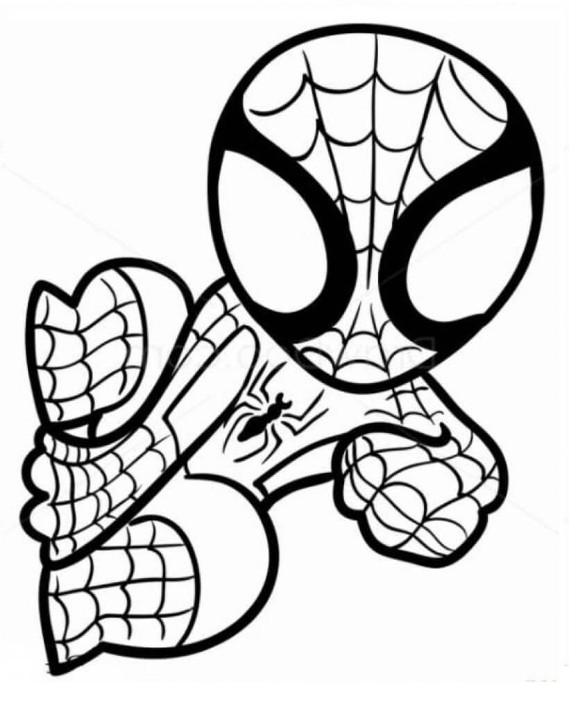 Chibi Spiderman di Tembok