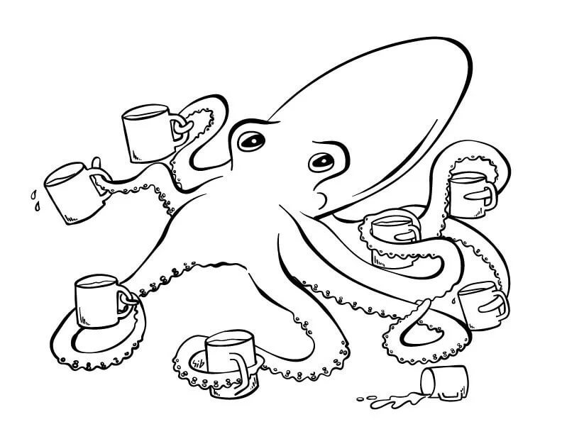 Gurita memegang Piala