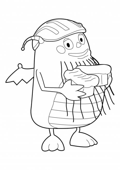 Kakek Berhelm Dengan Roti