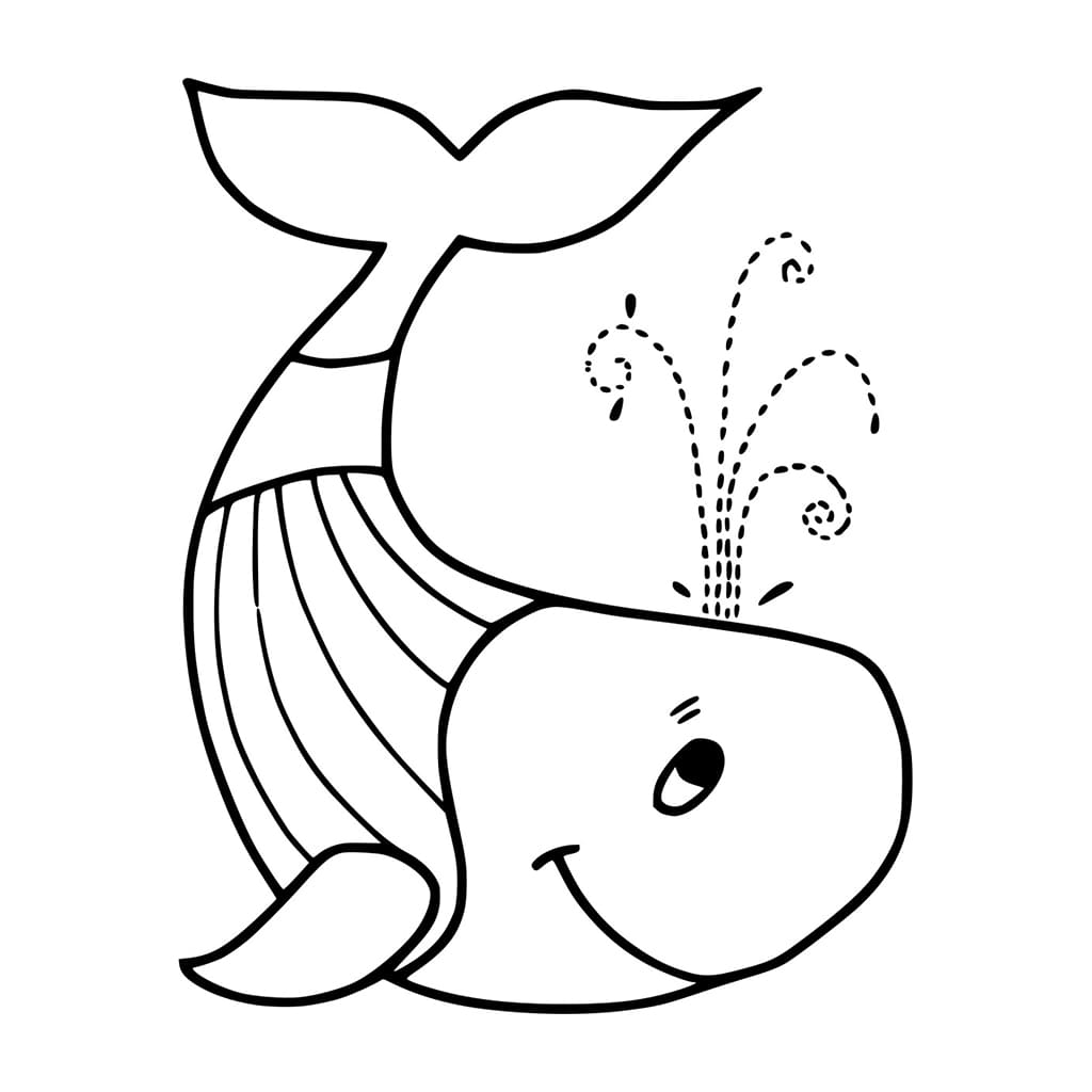 Kartun Paus Menyemburkan Air