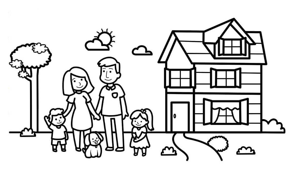 Keluarga Lucu dengan Rumah