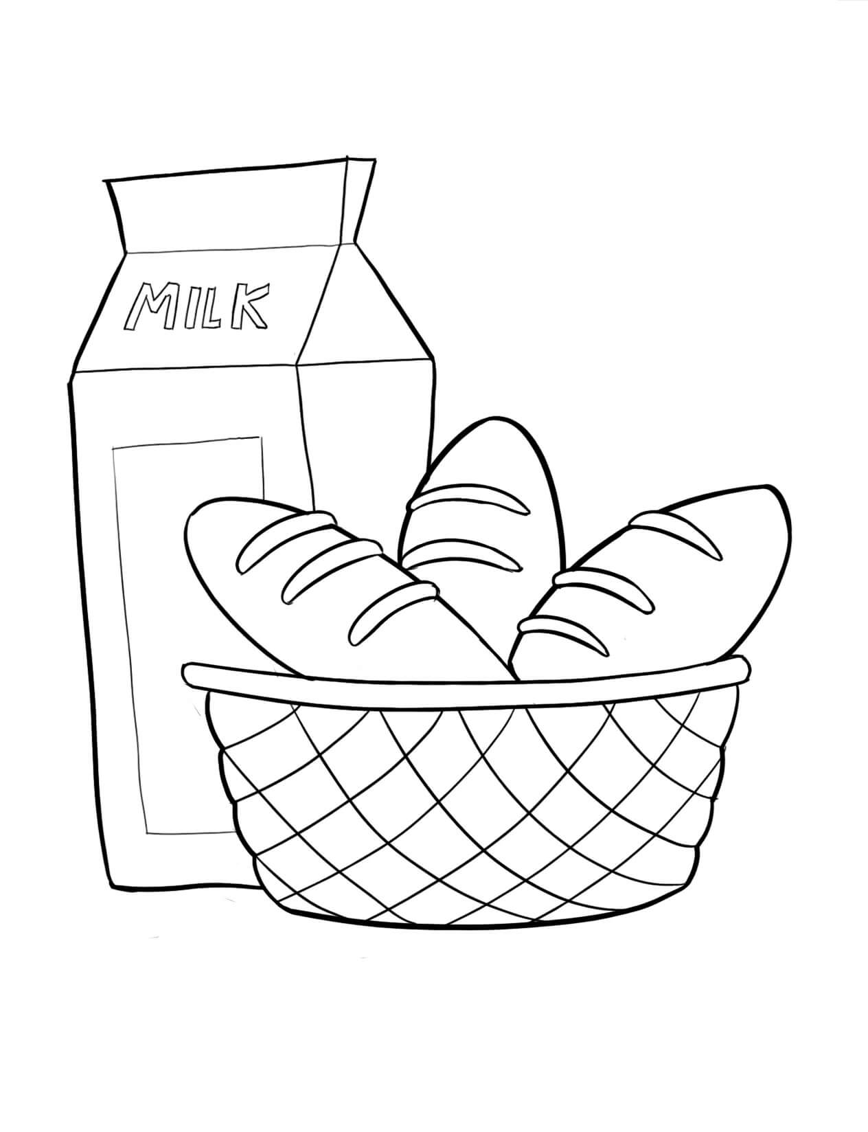 Keranjang Roti dan Karton Susu